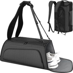 Gym Bag for Women Men, Duffle Travel Bag with Shoes Compartment and Wet Pocket,